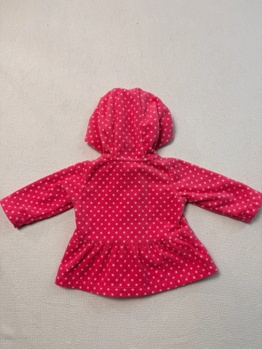 Carter's Baby Girl Pink Polka Dot Fleece Hooded Peplum Zip Jacket 3 Months